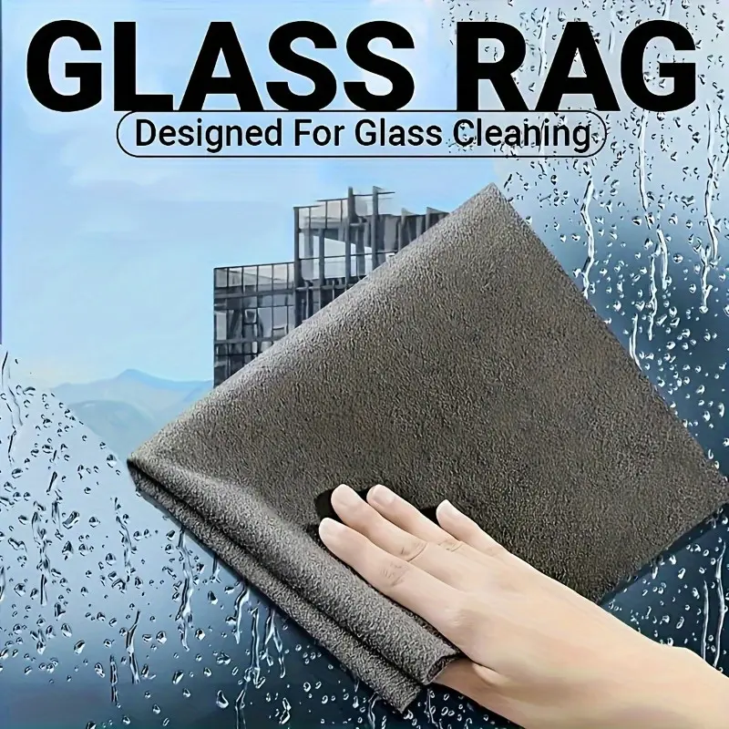 5-piece set of ultra-fine fiber glass cleaning cloth - woven, Super Absorbent Reusable, no shedding, no stripes, durable cleaning supplies, suitable for windows, mirrors, kitchens, and outdoor surfaces
