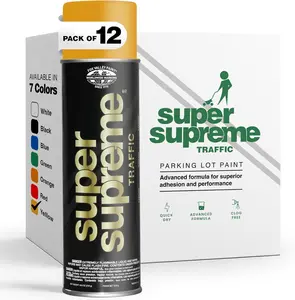 Fox Valley Super Supreme Yellow Traffic Marking Paint, 18 oz (12 Pack)