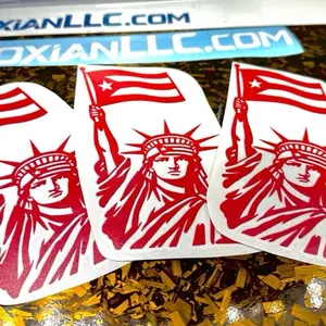 Statue of Liberty with PuertoRican Flag (NewYork Rican)- Car Sticker / Cup Sticker (Waterproof)