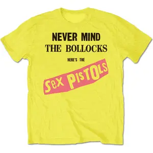 Official Sex Pistols T Shirt Never Mind The Bollocks Yellow Classic Punk Rock