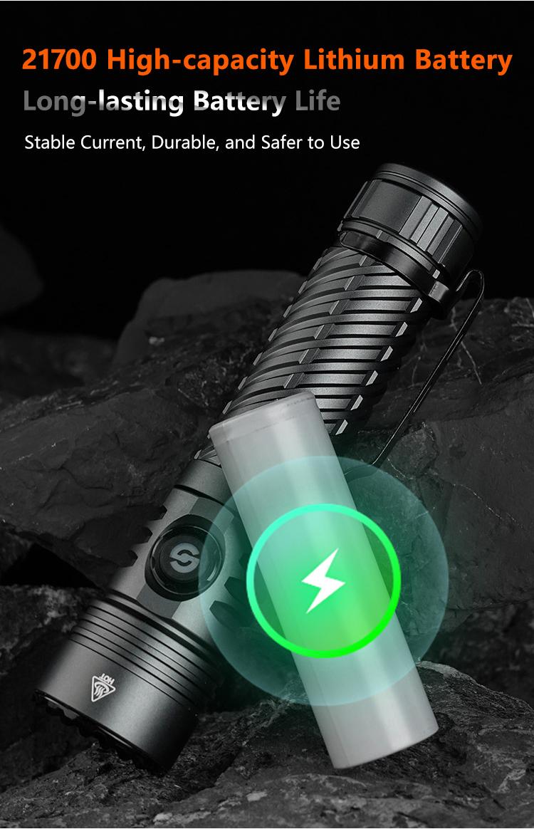 Rechargeable Flashlight Strong Light Ultra Bright Portable Outdoor Camping Flashlight Home Ultra Long Endurance Lighting Six Modes