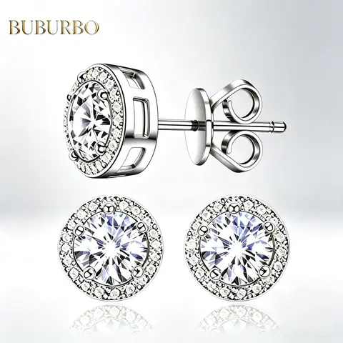 【2026 Trend Alert】BUBURBO S925 Silver Soft-Needle Studs Earrings, Unisex Zircon/Moissanite Style Studs, Minimalist Jewelry Accessories for Men Women, Cool Birthday Gifts for Guys Her Him, Men's Accessories, Cool Gifts For Guys