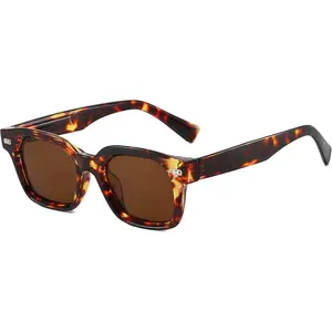 Square Frame Sunglasses for Women Men Trendy Thick Rectangle Frame Sun Glasses Chunky Shades UV400 Protection