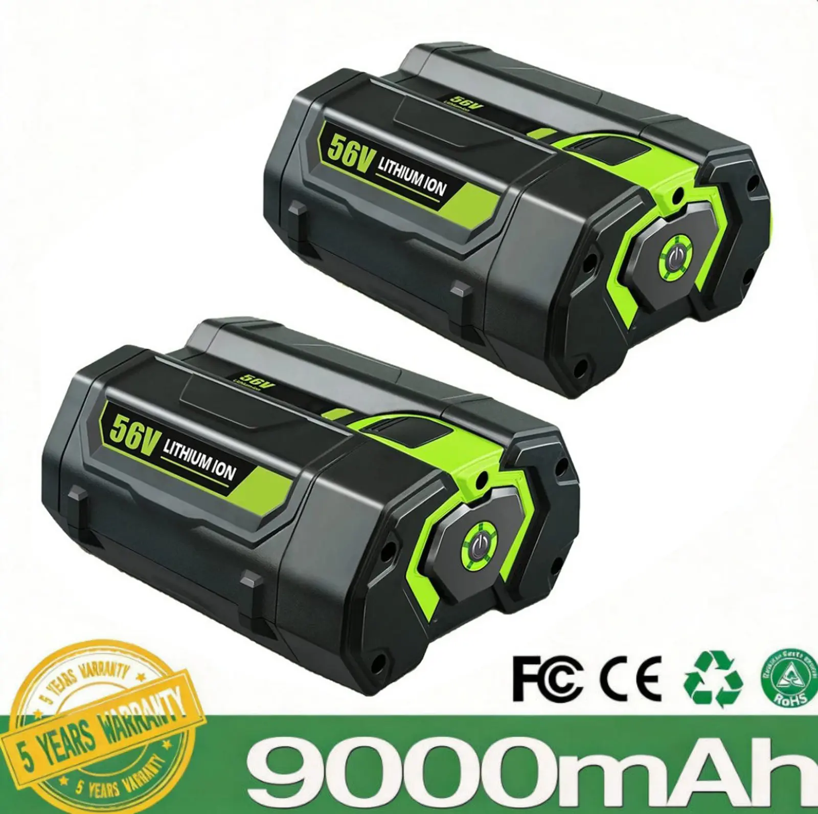 2/1 Pack 56V 9.0Ah/5.0Ah Lithium-Ion Battery Replace for EGO BA2800 BA4200 BA1400 Compatible with ALL EGO 56V Power Tools