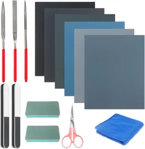 15 count  Casting Tools Set - Include Sand Papers, Polishing Blocks, Polishing Cloth, Round File, Semicircular File, Flat File and  for Polishing Epoxy   Making Supplies