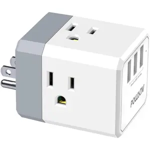 3-Outlet USB Wall Charger and Extender with 3-Way Splitter, ETL Listed - for , Office, Cruise Ship