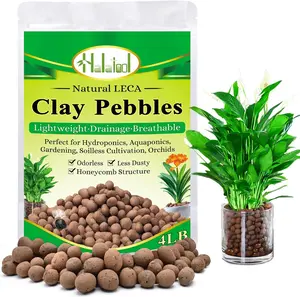 4LB Leca Clay Pebbles for  4mm-16mm Lightweight Clay Balls   Hydro Balls for Aquarium Potted  Hydroponic Growing Gardening Orchids Drainage Decoration Aquaponics