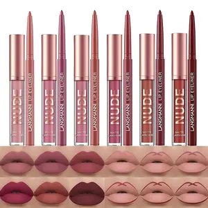 6pcs Lipstick Pen + 6pcs Glossy Lip Gloss Set, Waterproof Formula Long-Lasting No Smudge, Perfect for Daily Use, Flawless Makeup Essentials, Stick Form