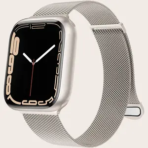1PC Milan magnetic metal Apple Watch bands, Smartwatch strap, compatible with Apple Watch 38/40/41/42/44/45/46/49mm, suitable for Apple Watch series Ultra/SE/11-1, simple magnetic clasp, only strap, not including watch and case