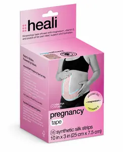 HEALI Lilac Pregnancy Support Tape - Magnesium Menthol Infused Kinesiology Tape Pregnant Belly Band Postpartum Recovery Kit, Lilac