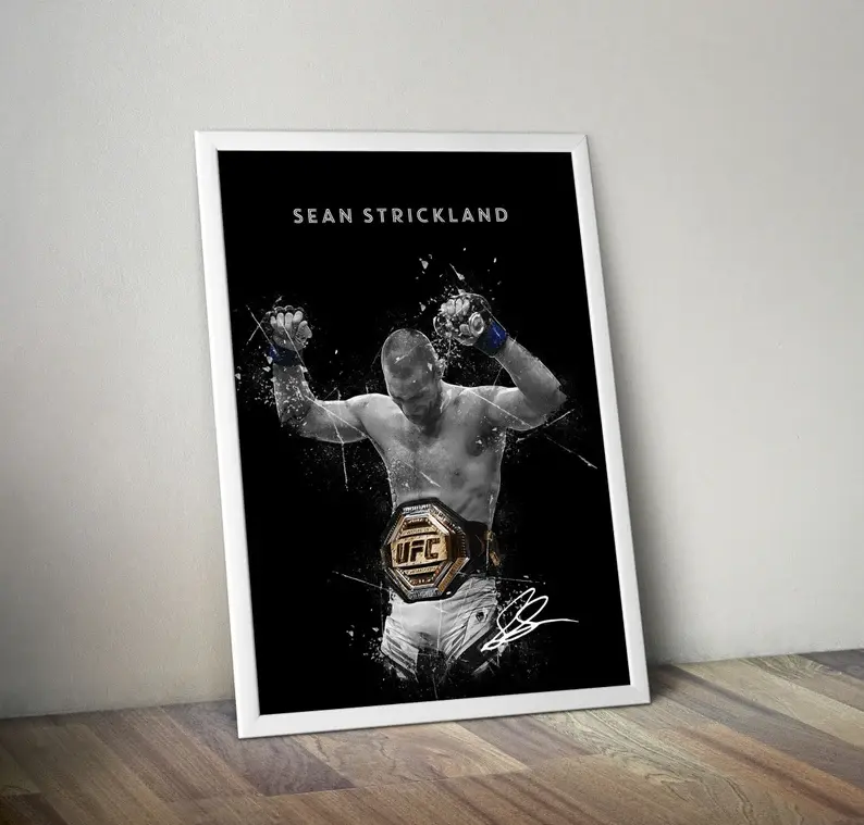 Sean Strickland MMA Wall Art Boxing Poster Fighter Legends Vintage Fight Poster