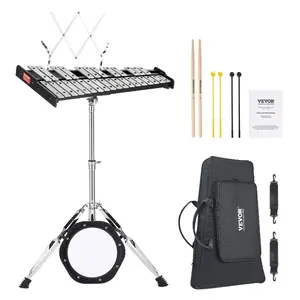 fathersdaygift VEVOR 30 Note Glockenspiel Xylophone Bell Kit, Professional Percussion Instrument Set with Mallets, Drum Sticks, Music Stand, 8 Practice Pad, Adjustable Stand and Carrying Bag for Students Adults