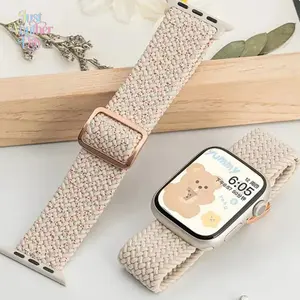 Braided Solo Loop Elastic Nylon Watch Bands for Apple Watch – Adjustable Straps 38–49mm (Ultra / SE / Series 3–9)