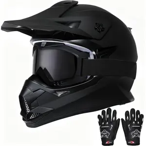 Kids Dirt Bike Helmets Youth Motorcycle Helmet, Kids Motorcycle Full Face Helmet for Off-Road, ATV, UTV, Street Riding with Goggles Gloves, DOT Approved