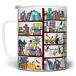 LOFTIPOP Halloween Book Library Mug, Spooky Bookish BookTok Bibliophile Coffee Cup, Designed and Printed in the USA by Loftipop