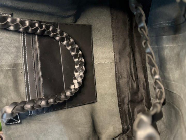 Untammed Traveler Weekender Bag - Leather Tote with Braided Straps & Fringe - Spacious Inside Pocket - Black Brown Red Options