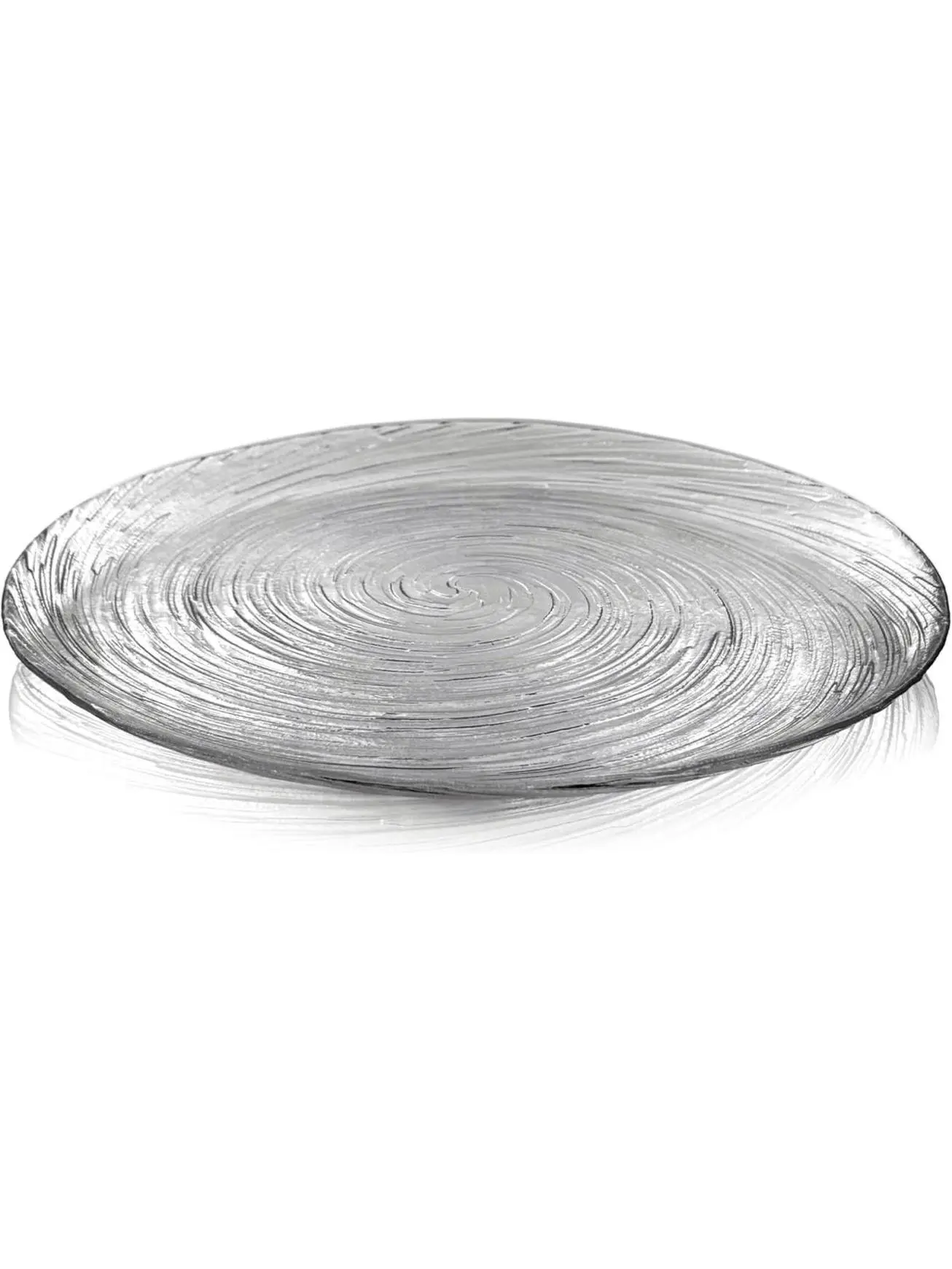 RAMART Studio Glass R1433-0 Volute Glass Dinner Plate, Clear - Set of 4