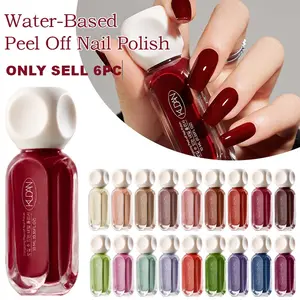 Water-Based Peel-Off Nail Polish Set, 6pcs/set, Long-Lasting Quick-Drying Nail Art Polish, Nail Art Supplies for Women & Girls, Nail Care, Manicure