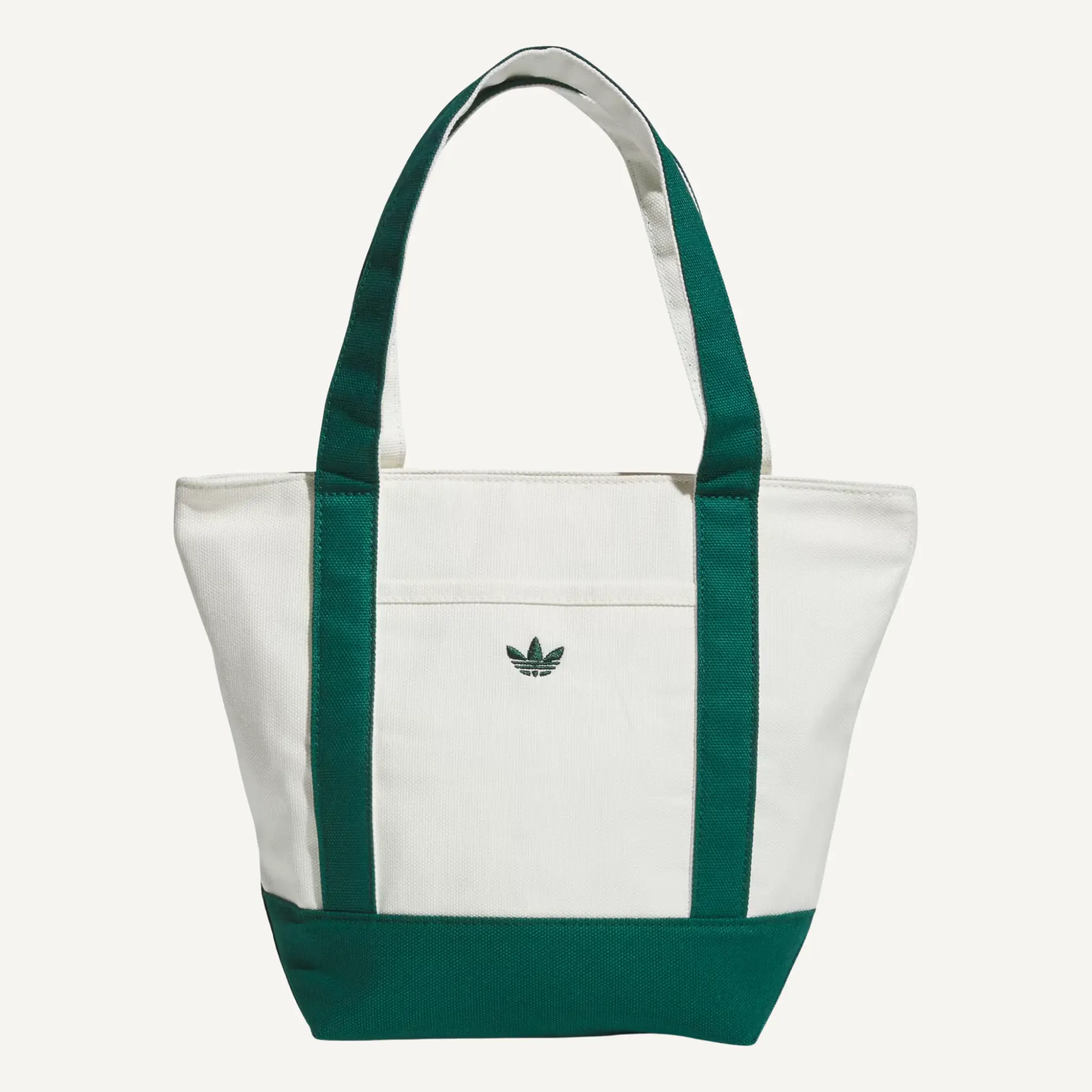 Adidas Originals Unisex White/Green Mini Trefoil Canvas Court Tote Bag, KL3505