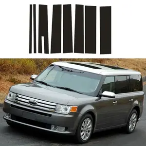 For Ford Flex 2009-2019, 8PCS Window Trim Covers Center Film Column B C Pillar Posts Sticker Car Accessories