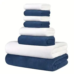 Coral Fleece Towel Set, Light Weight Soft Fast-Dry Absorbent, Unisex Bathroom Essentials, Ideal for Home Use, Sports, Swimming, Yoga, Premium Bath Towels