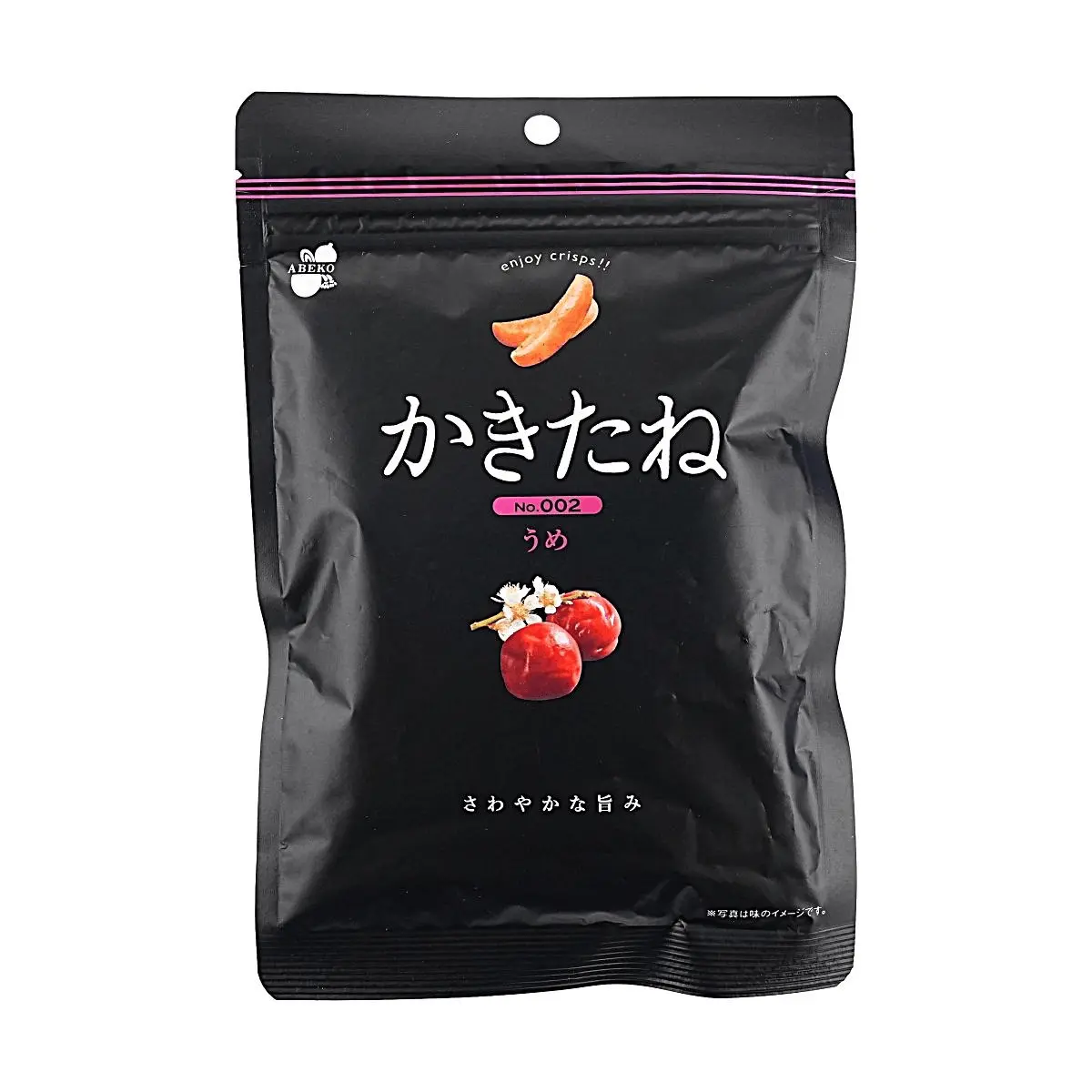 ABI KO SEIKA Japanese Kaki no Tani Rice Crackers - Ume Plum Flavor, 60g Bag, Authentic Kishu Plum Paste, Refreshing Sweet-Sour Snack, Authentic Paste