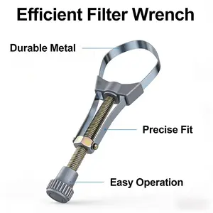 Adjustable Oil Filter Strap Wrench, 2.4"-4.7"(60-120mm) Heavy Duty Removal Tool, Non-slip Handle Adjustable Wrench for Car Truck Engine Maintenance multi-function