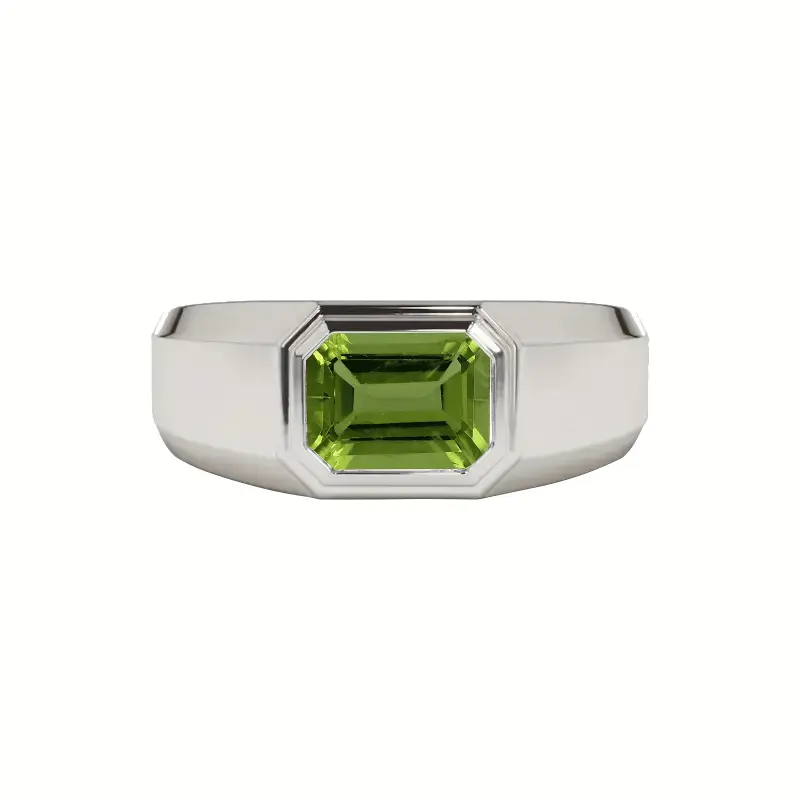 Men's 4-Carat Faux Gemstone Custom Birthstone Ring - Engagement, Wedding, Pinky Jewelry for Men, No Battery, Rings
