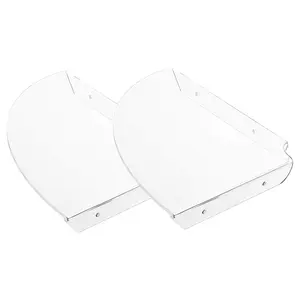 2Pcs Acrylic Corner Shelf Floating Wall Storage Shelf Display Speaker Organizer Bedroom Kitchen Storage Holder,Clear