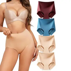 LEVAO Seamless High Waisted Tummy Control Underwear for Women No Show Shapewear Briefs Plus Size 1/2/4 Pack S 3XL