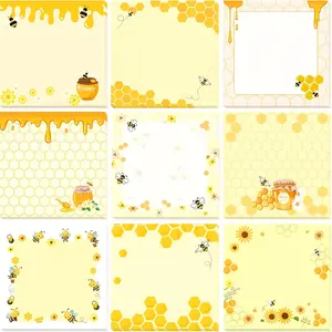 9pcs Bee Gift Sticker Set, Floral Pattern Sticker, Stickers Kit, Self-Adhesive Memo Pad & To-Do List, Perfect for Bee Enthusiasts, Students, Teachers, Office Supplies