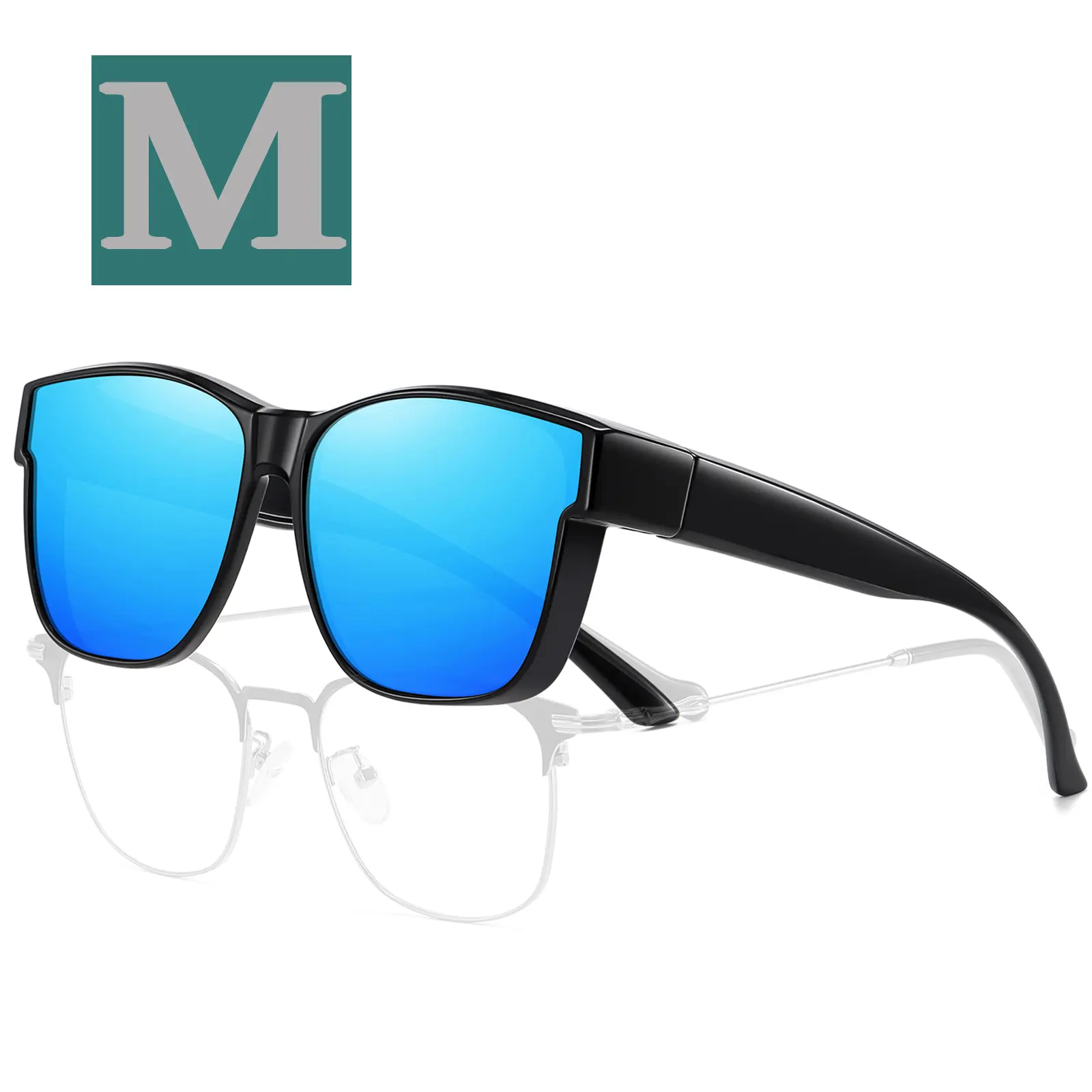 M Size Black Frame Blue Lens