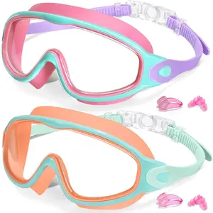 2 Pack Kids Swim Goggles 3-15 UV Protection Anti Fog  No Leak Comfortable for Boys Girls Youth Toddler Pool Water Swimming Beach Water Sports Kids Swim Lessons Family Use Outdoor Leisure Daily Swim