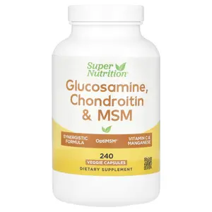 Super Nutrition Glucosamine, Chondroitin, & MSM with Potassium and Vitamin C, 240 Veggie Capsules
