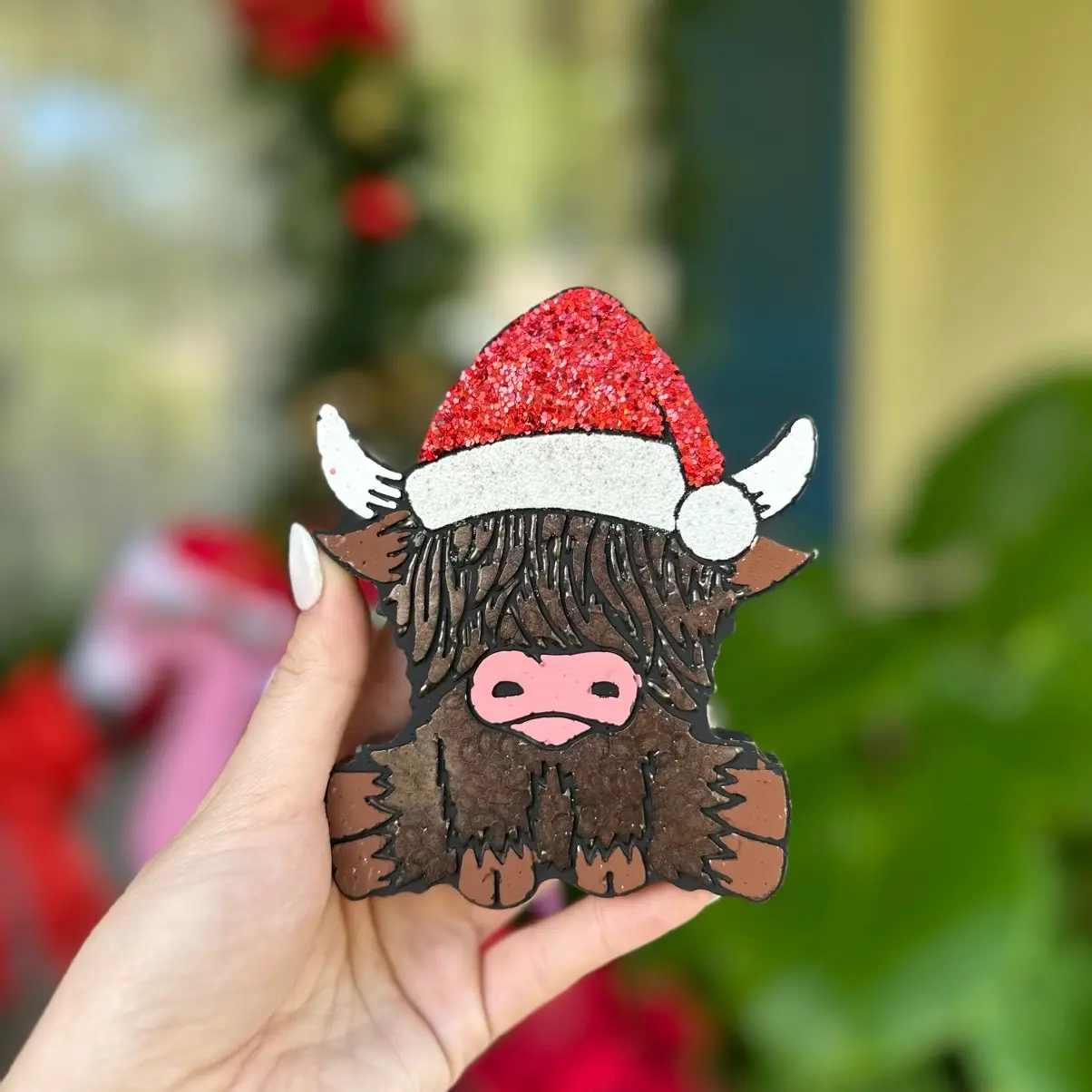 Christmas Cow Car Freshie