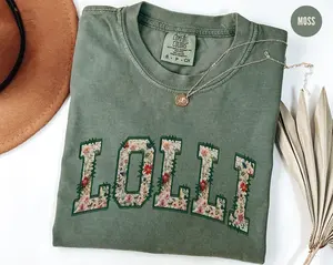 Comfort Colors Vintage Lolli Shirt, Floral Lolli Tshirt, Best Grandma Graphic Tees, Grandma Lolli Outfit For Women, Mothers Day Gift for Grandma Top