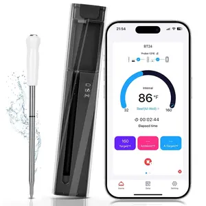 Smart Wireless Meat Thermometer with Bluetooth & Multifunctional APP-Enabled, 500FT Bluetooth Meat Thermometer for Kitchen Cooking BBQ, Smoker, Rotisserie, Gas Oven, Grill