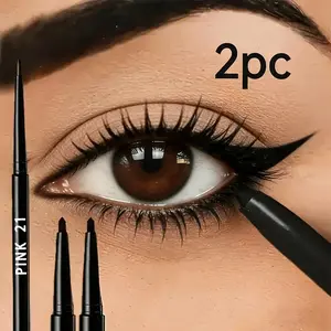 2 Black Eyeliners - Eyeliner Pen, Long-lasting, smudge-proof, water- and sweat-resistant, with a smooth formula for creating bold makeup looks, Rich color, natural finish, suitable for makeup enthusiasts, Eye Makeup Product, perfect gift choice