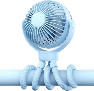 Ormos Baby Stroller Fan - Portable Fan Rechargeable - 2000mAh Battery operated, 3 Speeds, 360° Rotating Tripod, Octopus fan handheld/clip-on for baby stroller, car seat, desk, camping