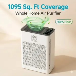 AI. BO&S Large Room Air Purifier - Covers 1095 Sq.Ft for Home, True HEPA Filter for Allergies, Pets, & Smoke, Quietest Air Cleaner with Geometric Grille for Bedroom, Office
