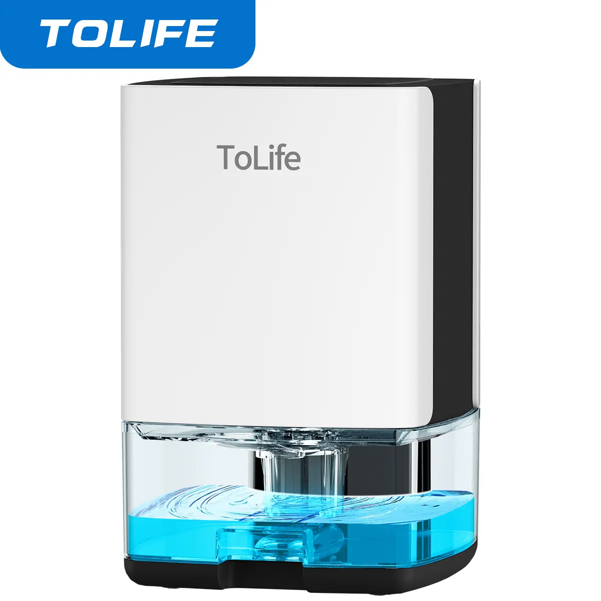 ToLife Portable Dehumidifier for Home, 30oz Tank, Auto-Off, LED Light, for Bedroom, Bathroom, RV, Closet, 500 sq.ft, White
