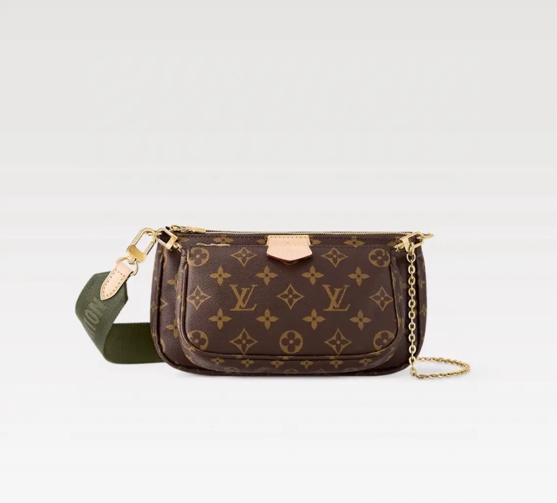 Pre-owned Louis Vuitton Monogram Multi Pochette Accessoires 5 in 1 Bag Green Strap Chip Version 2604670