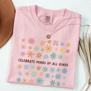 Comfort Colors Celebrate Minds of All Kinds Shirt – SPED Teacher & Neurodiversity Back to School Tee Summer Womenswear