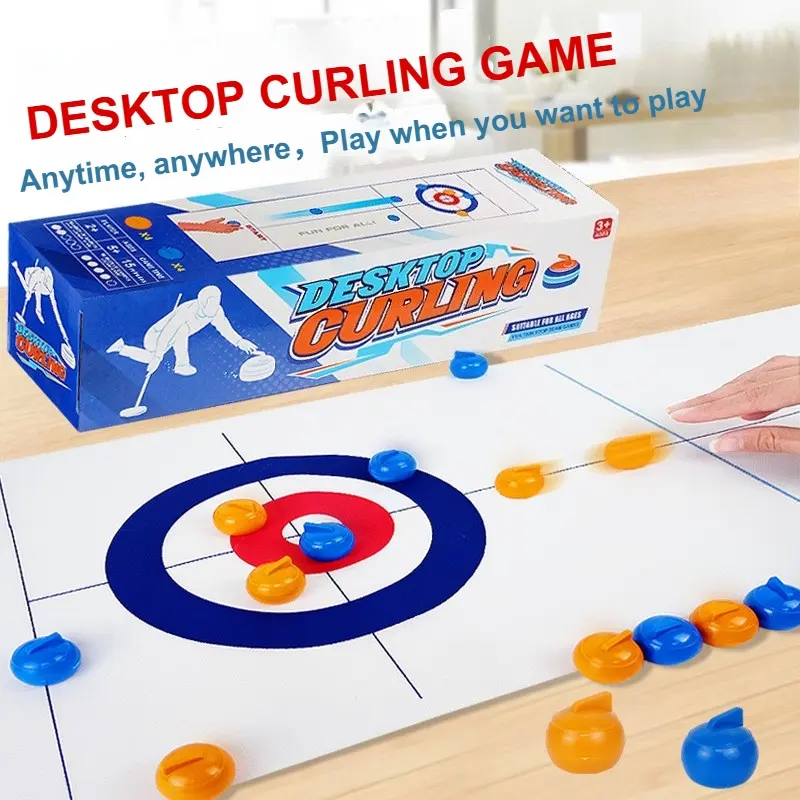 Table Top Shuffleboard & Curling Game Set, 1 Set Classic Board Game, Party Tabletop Games for Kids and Family, Portable Family Games for Indoor and Outdoor Fun, Strategy Board Games, Indoor Recreation Equipment, Board Games Night