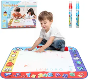 [New Deal]  Water Doodle Mat for Kids 39x27inch Reusable Aqua Magic Drawing Board, Neon Color Water Drawing Mat, (Alphabet Literacy)