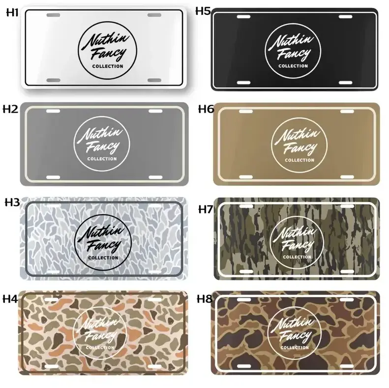 [Nuthin' Fancy Camo] Custom License Plate, Rustic Camouflage Front Bumper Tag for Trucks SUVs, Heavy Duty Aluminum Metal Mud Riding Auto Decor