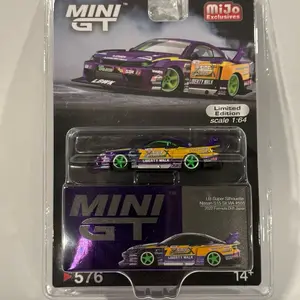 Mini GT LB-Super Silhouette Nissan S15 Silvia #555 2022 Fórmula Drift Japan RHD metallic purple
