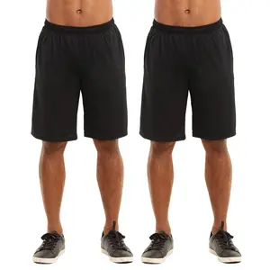 2 Pack Men’s Athletic Shorts Running with Pockets Drawstring S-3XL Regular Big & Tall Solid Elastic Waist Training Gym Workout Sports Bottoms Menswear
