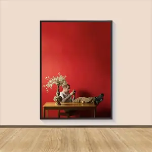 [No Frame] Mac Miller Poster – Minimal Red Room Photography Print | Hip-Hop Wall Art, Red Aesthetic, Studio Decor Decoration Artistic