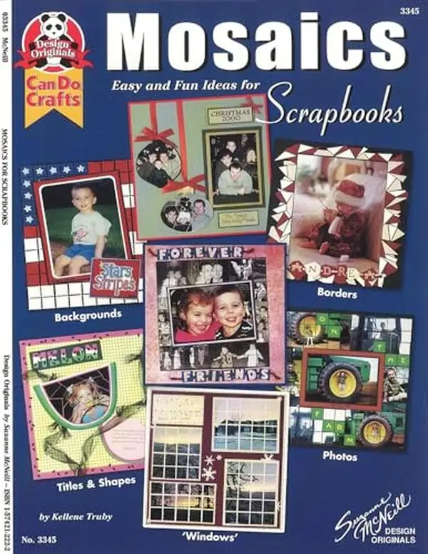 Used Paperback Book - Mosaics: Easy and Fun Ideas for Scrapbooks (Design Originals) by Kellene Truby, English, Crafts & Photos Guide, 20 Page Book with Easy to Do Projects for Amazing Results, Soft Cover